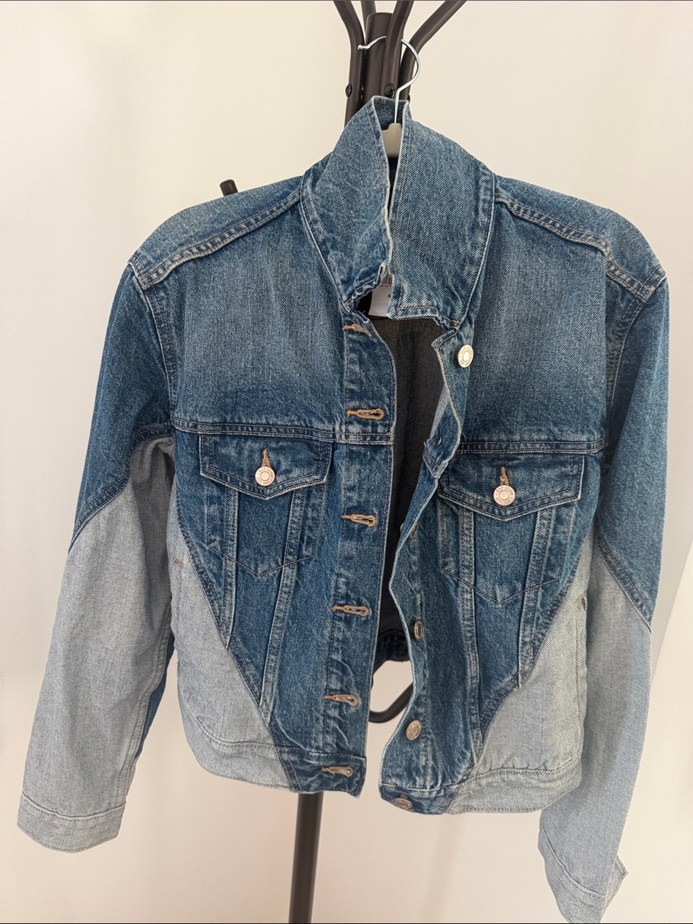 GAP Two-Tone Blue Denim Trucker Jacket